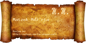 Matzek Márta névjegykártya