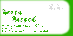 marta matzek business card